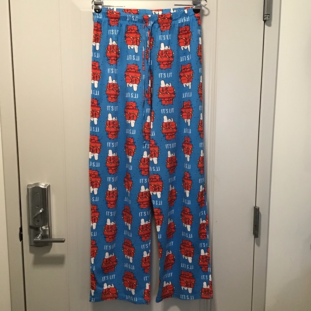 Peanuts It’s Lit Unisex Pajama Pants Size L Worn Once